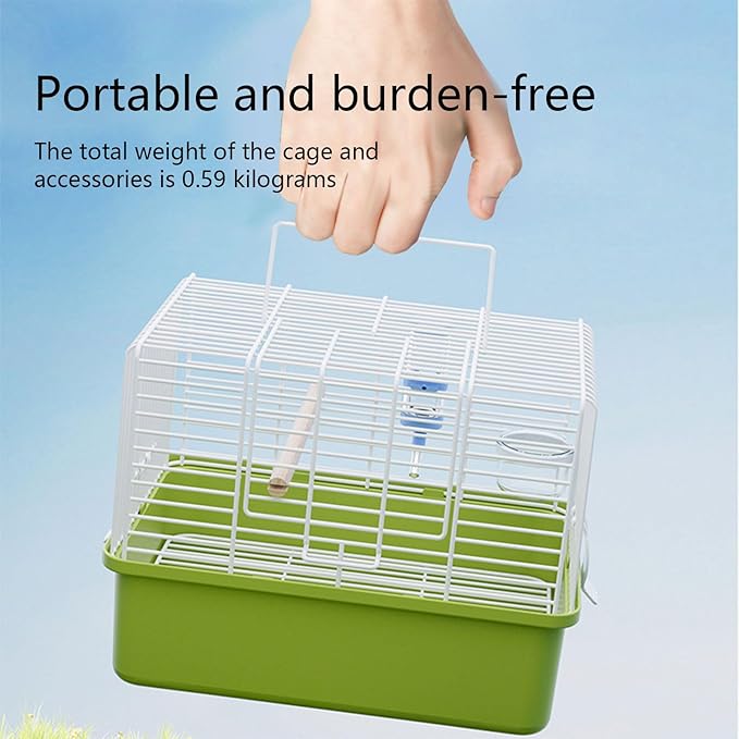 Portable Bird Cage for Travel & Outdoor Walking, Bird Carrier Metal Transport Box with Handle & Transparent Lid, Pet Products Travel Cage Spacious Habitat for Birds and Small Animals