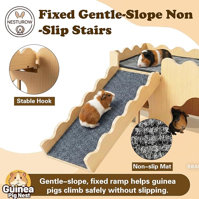 Guinea Pig Hideout Cave House - Natural Rock-Style Small Animal Hideaway for Guinea Pigs & Rabbits, Extra Large Indoor Habitat with Waterproof Liner Included, Chew Proof（Classic Style）