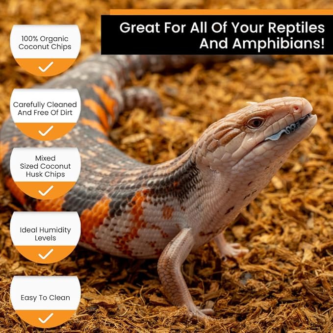 Microchip Coconut Substrate for Inverts and Reptiles Loose Fine Coconut Husk Chip Mix Reptile and Tarantula Bedding for Terrarium Floor (36 Quart)