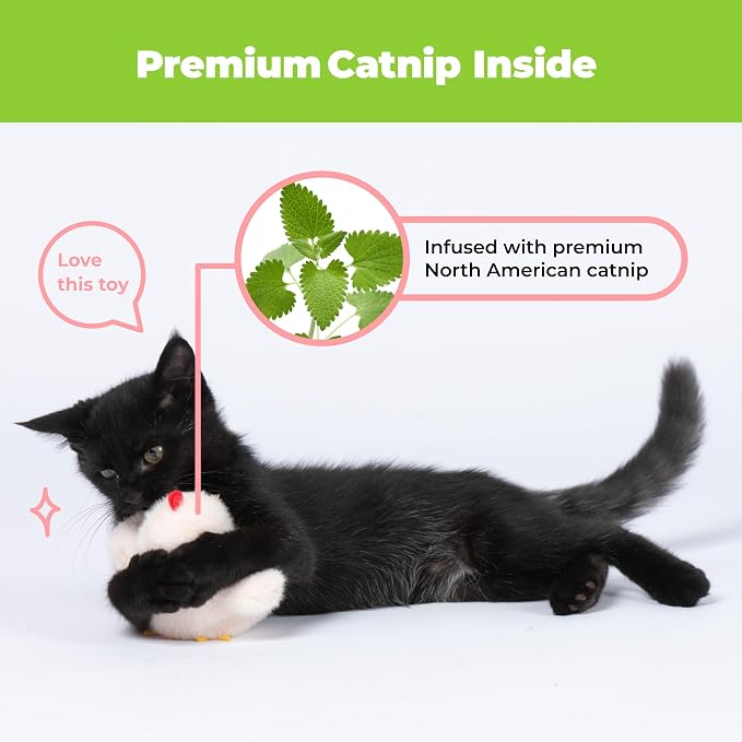 Best Pet Supplies Catify Interactive Flapping Cat Toy - Chick, Beige - Image 5