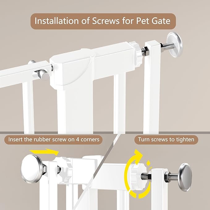 55.1" Extra Tall Cat Gate for Stairs, 26.1-29.7" Wide Auto Close Cat Gate Indoor for Doorway/Hallways/Kitchen, No Drilling High Pressure Mounted, 1.37" Narrow Bar Spacing, White