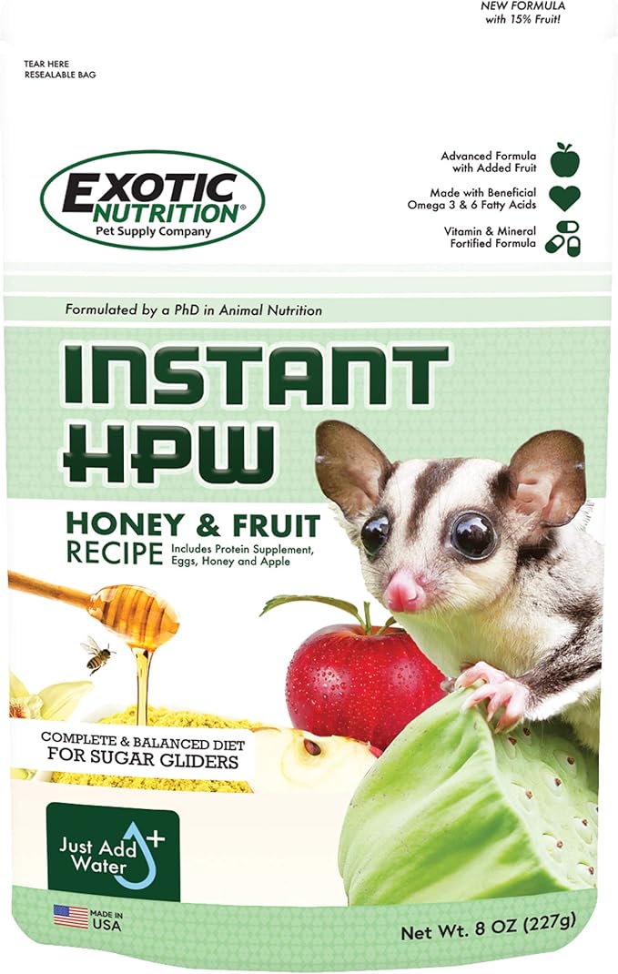 Exotic Nutrition Sugar Glider Complete Food Starter Package - Nutritionally Complete Pellet Diet & High Protein Supplemental Food for Sugar Gliders… (2 Piece Set)