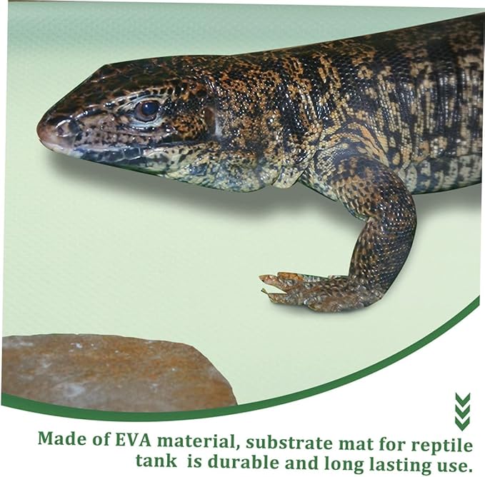ERINGOGO Reptile Carpet Mat for Terrarium Non- Eva Substrate Liner for Leopard Lizard Snake and Turtle Soft Easy to Clean Bedding Light Green