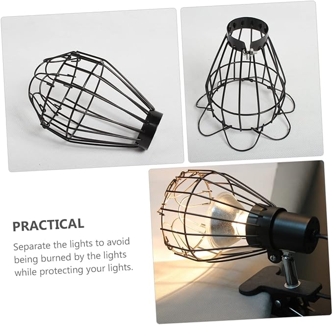 3pcs Crawler Box Heating Lamp Scald Art Lampshade Hot Mesh Cover Insulation for Reptile Tanks and Pet Cages