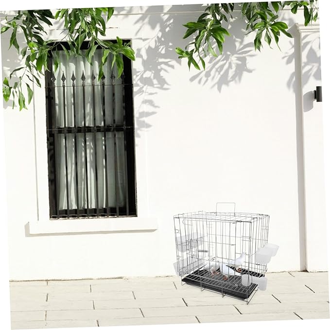 POPETPOP Parrot Portable Breeding Cage Removable Tray and Feeder for Pigeons Canaries Cockatiels and Lovebirds Easy to Clean and Transport