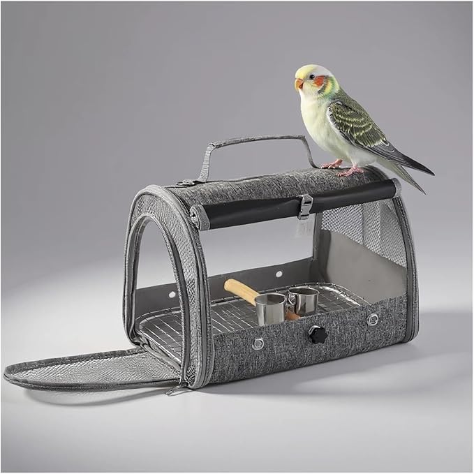 Bird Travel - Portable Cage with Perch & Tray for Parrots Small Animals