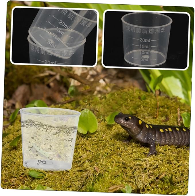 Milisten 30pcs Reptile Feeding Dish Measuring Cups for Lizard Food and Water Reusable Pet Supplies for Precise Portion Control