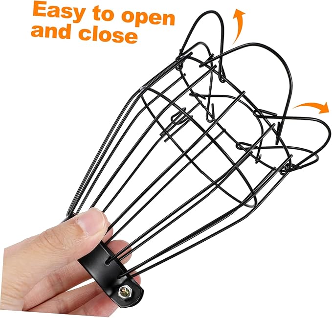 Totority Heat Lamp Cage for Reptiles Prevent Scaled Reptiles Practical Iron Lampshade Easy Install Design