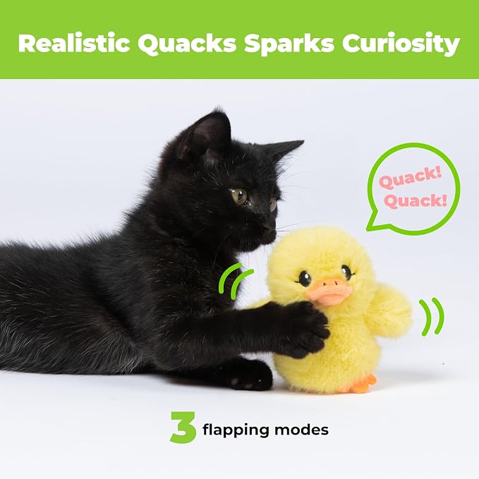 Best Pet Supplies Catify Interactive Flapping Cat Toy - Duckling, Yellow - Image 3