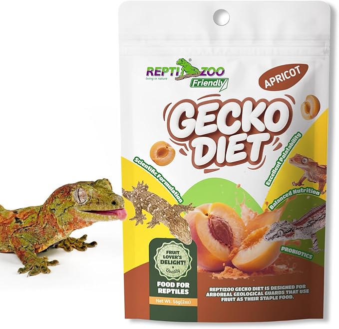 Gecko Food, Fruit Mix Apricot and Insects Gecko Diet