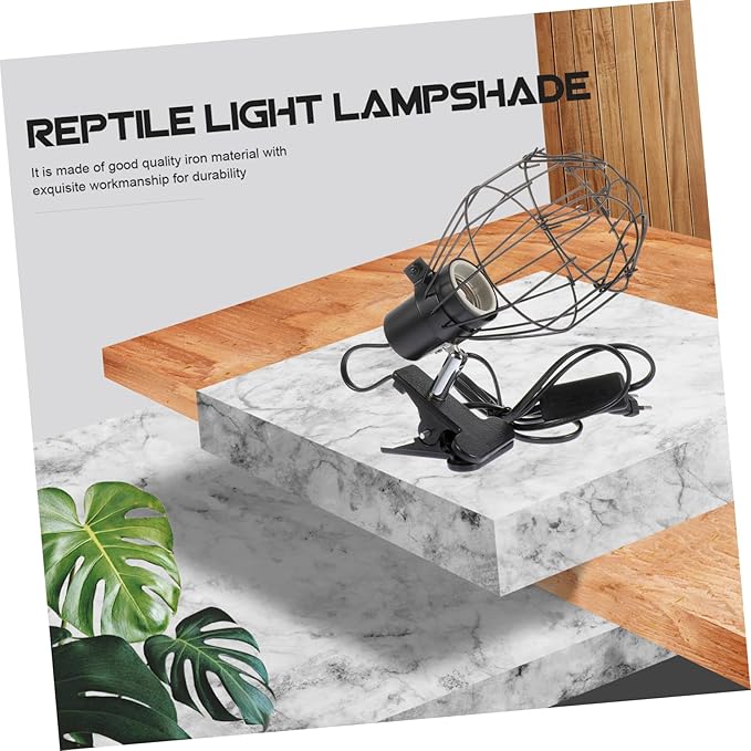 Luxshiny 1Pc Reptile Basking Light Lampshade Durable Scald Cover for Bulbs Easy to Use Fixture for Reptile Cage Supplies US Plug Compatible