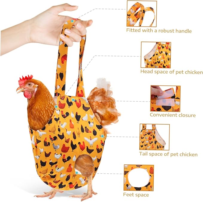 VANZACK 2pcs Pet Chicken Carrier Bag Stylish Poultry Holder Leg for Comfortable Travel for Hens and Lightweight and Easy to