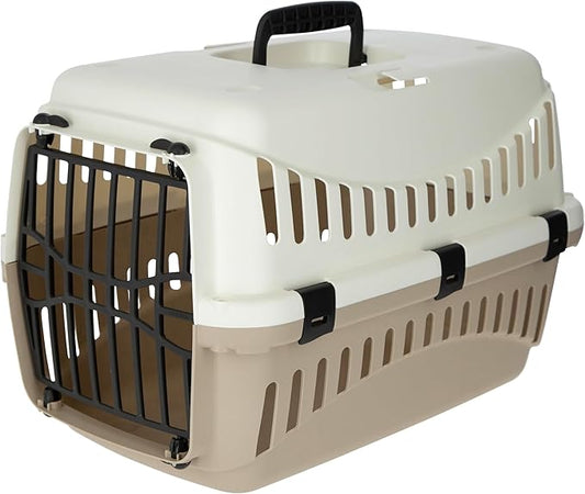 Kerbl Transport Box Expedion with Plastic Door, 45 x 30 x 30 cm, Cream/Taupe