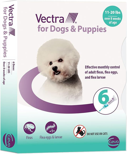 Vectra® for Dogs & Puppies Flea Treatment & Prevention for Small Dogs (11 – 20 lbs.) 6-Month Supply