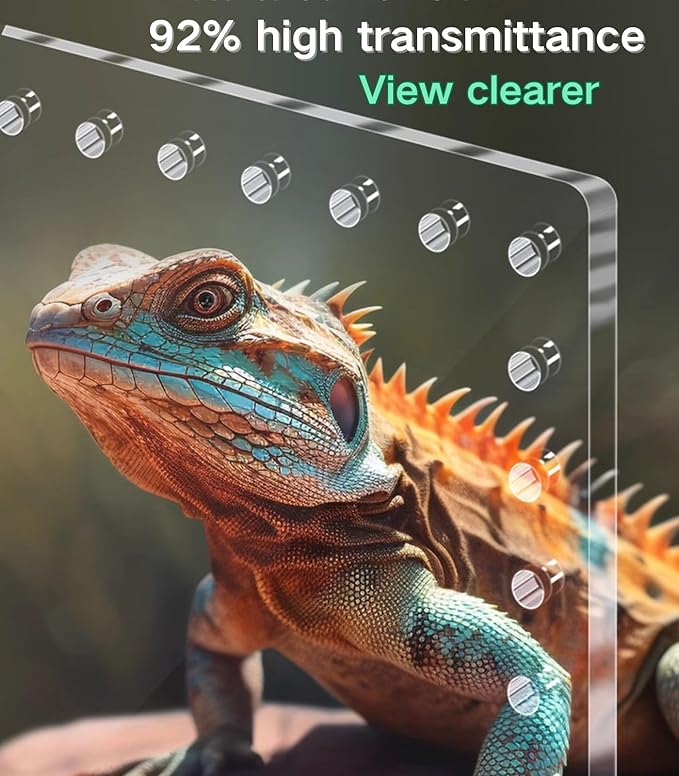 Magnetic Reptile Terrarium Tarantula Enclosure 12 x 8 x 6 In Reptile Enclosure Large Acrylic Reptiles Breeding Box for Snake,Hermit Crab,Frog Insect Tarantulas Amphibians
