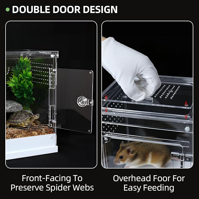 Jumping Spider Enclosure, 7.8''x8''x12'' Large Insect Terrarium, Praying Mantis Habitat, Large Insect Terrarium,Reptile Enclosure,Spider Habitat Caterpillar Habitat (7.8''x8''x12'')