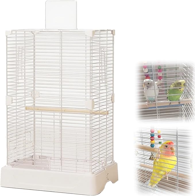 Outdoor Flight Bird Cage White, Parakeet Bird Carrier Travel Cage Indoor Flight Bird Aviary for Cockatiels, Canaries, Finch(Large(5pcs))
