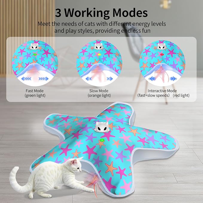 Interactive Cat Toys for Indoor Cats with Moving Concealed Feathers - Image 3