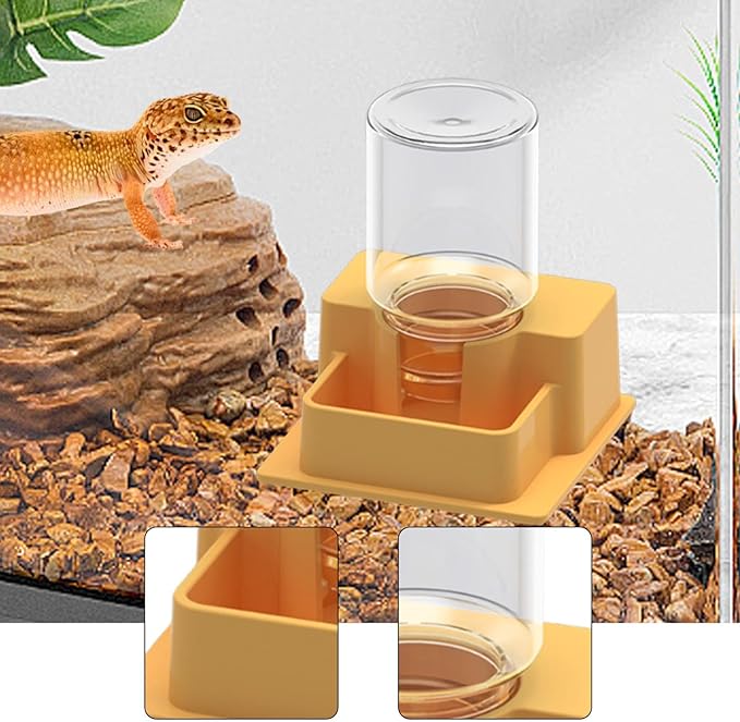 Automatic Reptile Water Dispenser, Aquarium Tank and Accessories for, Yellow