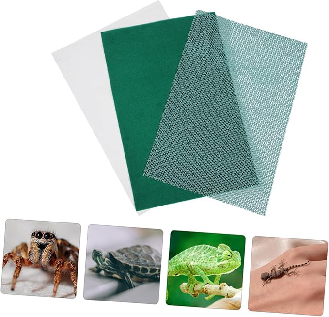 Reptile Terrarium Mat Liner Green Turtle Cage Carpet for Tortoise Bedding Reusable Non-Toxic Substrate Lizard Habitat Accessory for Cleaner Pet Enclosure