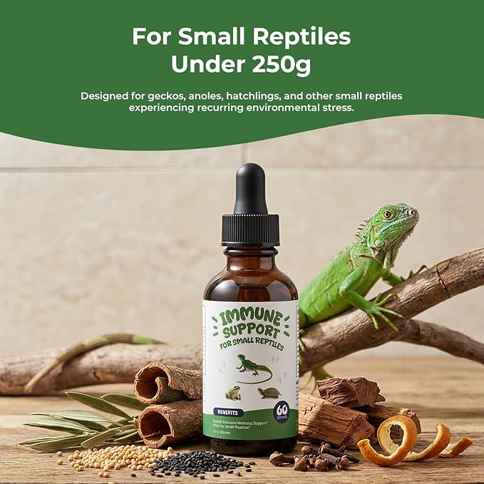 Herbal Reptile Supplement, Daily Wellness Drops for Immune, Appetite, Digestion & Respiratory Health Support, Liquid Support for Geckos, Lizards & Companion Reptiles