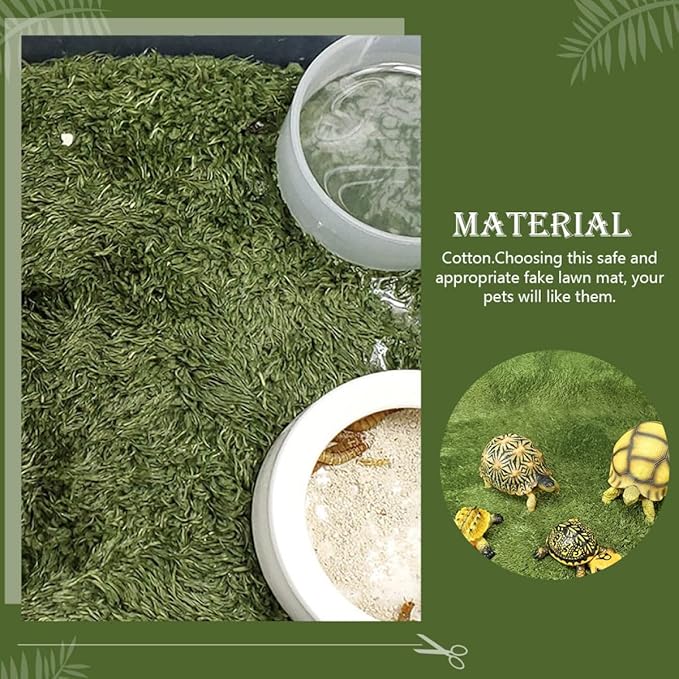 ibasenice Artificial Grass Reptile Mat 45x30cm Moss Carpet Substrate for Tortoise Bearded Dragon and Amphibians Terrarium Bedding Moisture Retention Pet Supply