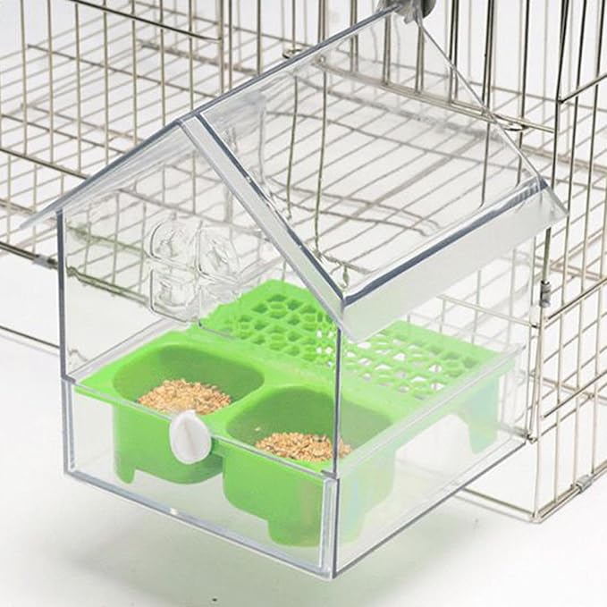 Bird Feeder, Bath Bowl House, Hanging Bird Bath Cage Accessories for Lovebird Finches