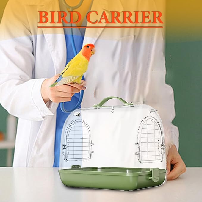 Bird Carrier - Breathable Parrot Cage, Portable Transparent Pet Carrier Backpack | Removable Breathable Transport Bag, Cockatiel Travel Accessories, Small Biird Travel Carrier for Conure Parakeet