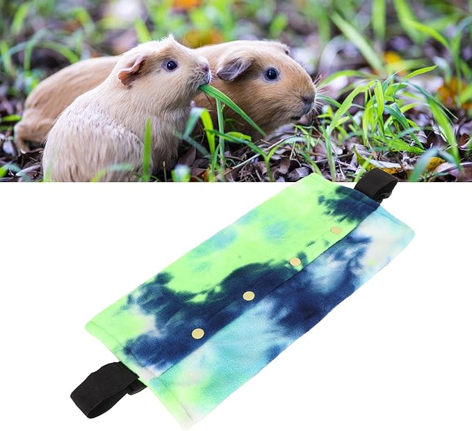 Reptile Sling Carrier, Soft Warm Bearded Dragon Lizard Pouch with Adjustable Strap, Blue Green, for Leopard Gecko Hamster Small Animals
