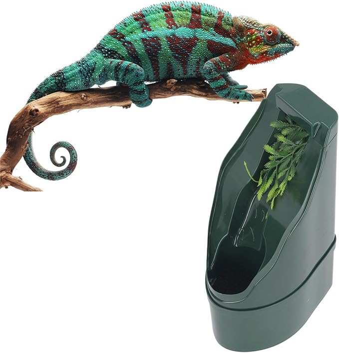 Reptile Drinking Fountain Water Dripper, Food Grade Material, Provides Constant Clean Water, Mimics Nature Environment, Suitable for Reptiles, Turtles, Lizards, and Amphibians