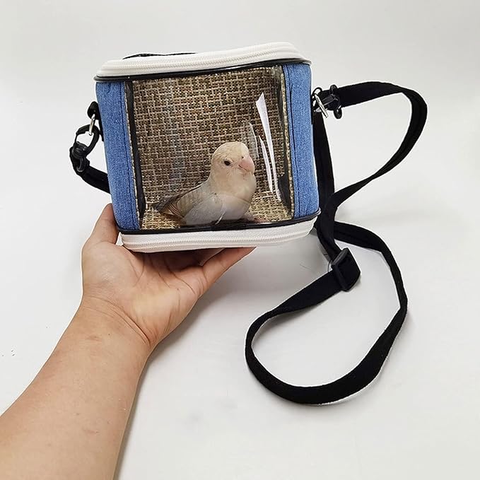 Portable Bird Travel Bag, Transparent & Breathable Small Animal Carrier, Zipper Design, Suitable for Parrots & Small Birds