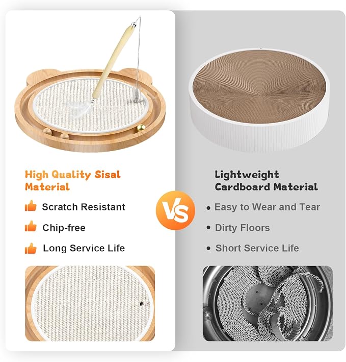 Cat Scratcher Toys Natural Sisal Pad Kitten Interactive Ball Track - Image 4