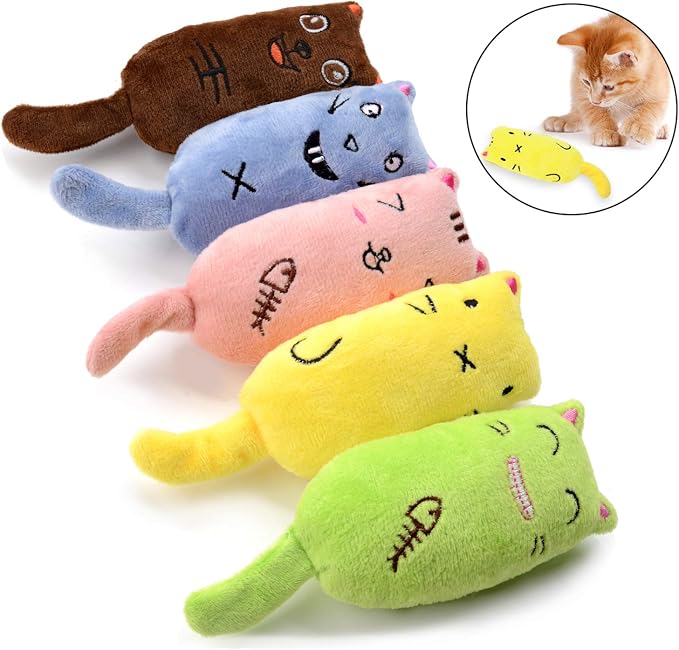 Legendog 5Pcs Catnip Toy, Cat Chew Toy Bite Resistant Catnip Toys for Cats,Catnip Filled Cartoon Mice Cat Teething Chew Toy (Multicolor1) - Image 2