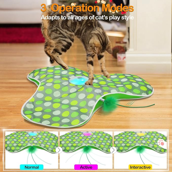 Interactive Cat Toys,Moving Concealed Feathers Toy for Indoor Cats - Image 5