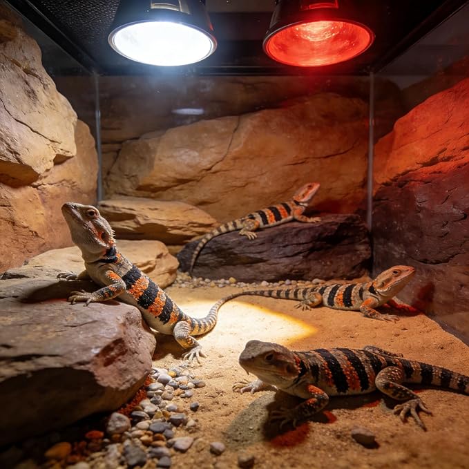 Reptile Basking Spot Light, 75W Heat Lamp, Uva Day & Night, R80 Bulb, for Lizard, Turtle, Snake, 3.1 X 4.3 in