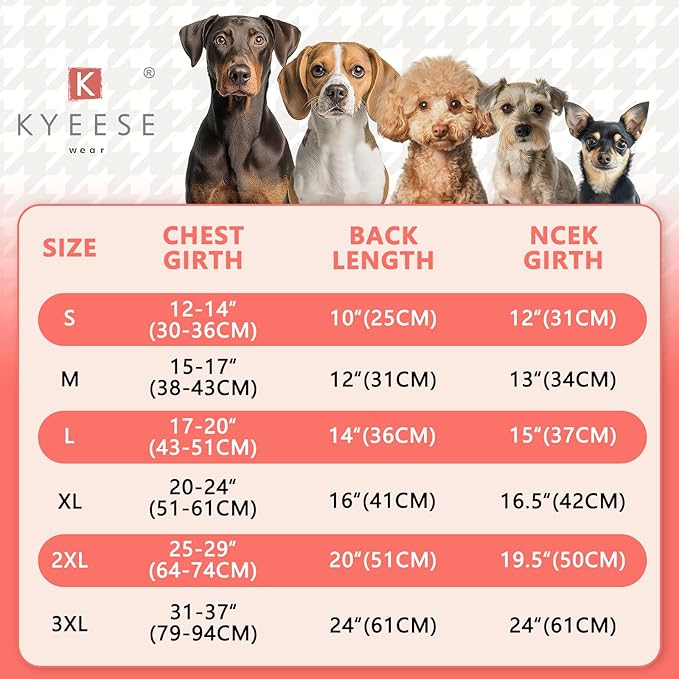KYEESE Dog Coat Soft Pet Sweater for Cold Weather Waterproof Dogs Jacket with Fleece Lined Thick Pets Clothes with Pocket Windproof Dog Coats for Small Dogs Warm Pet Winter Puffer Coat with Leash Hole