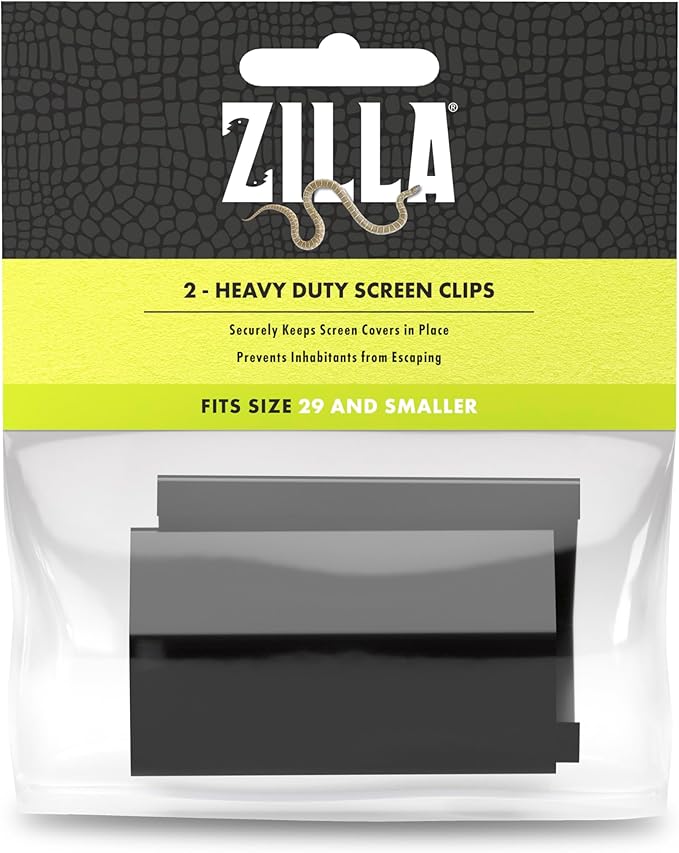 Zilla Heavy Duty Screen Clips, Secures Screen Covers to Terrarium, Fits Size 5 to 29 G, 2 pack, Small