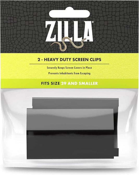 Zilla Heavy Duty Screen Clips, Secures Screen Covers to Terrarium, Fits Size 5 to 29 G, 2 pack, Small