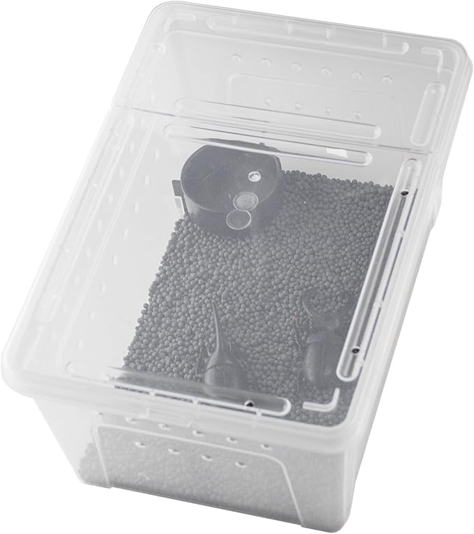 OMEM Portable Reptile Terrarium Habitat for Mini Pet Houses Breathable Holes Stackable Container (2PCS-M)
