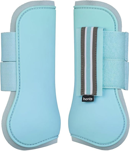 HORZE Adepto Open Front Tendon Boots | Durable Shell with Neoprene Lining - Canal Blue - Cob