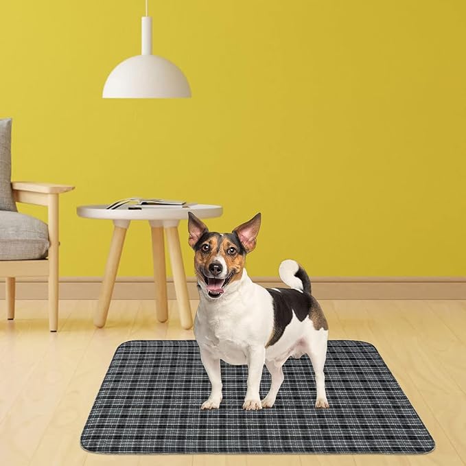 KOOLTAIL Reusable Puppy Pads, 2 Pack Washable Pee Pads for Dogs-Waterproof Non-Slip Plaid Puppy Training Pads, Absorbent Whelping Pads for Potty, Crate, Playpen, Bed, Sofa, Dog Large Mat, 36"x 41"