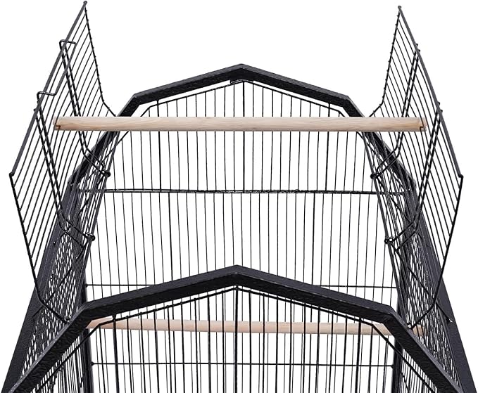 Bird Cage Metal Bird Aviary Parrot Cage Flight Birdcag Bird Carrier Travel Carrier Cage Parakeet Cage Movable Cage with 5 Doors