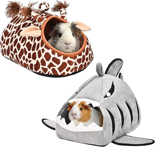 Avont 2 Pack Guinea Pig Bed House Hideout, Small Animal Hideaway Cage Accessories, Washable Sleeping Bed for Dwarf Rabbits Chinchillas Hamsters Hedgehogs Ferrets Bearded Dragons and Rats -Animal