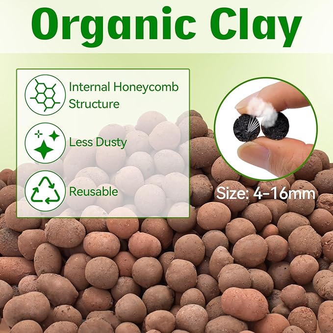 Halatool Reptile Substrate 4QT Leca Balls Terrarium Bedding Organic Hydroton Clay Pebbles Bioactive Drainage Layer for Terrariums & Vivariums Leopard Gecko Tortoise Frog Lizard Ball Python