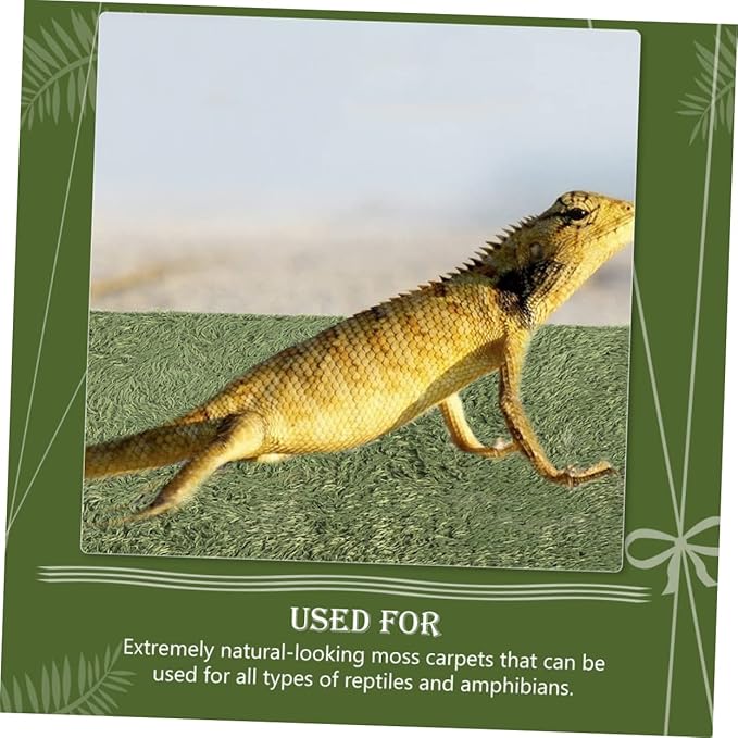 Abaodam Crawl Pets Cushion Reptile Carpet Liner for Terrarium Reusable Fake Lawn Mat Premium for Tortoise and Lizard Habitat Easy to Install and Remove