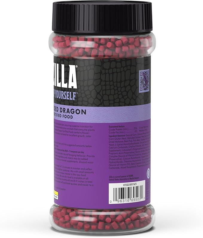 Zilla Bearded Dragon Extruded Food Pellets 6.5 Ounces (Pack of 2)