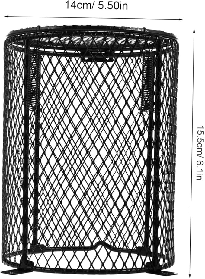 Reptile Heat Lamp Mesh Cover Anti-Scald Ceramic Bulb Protector for Turtle Tank Accessories Reptile Cages and Heating Lamps Sturdy and Safe Enclosure for Basking Light