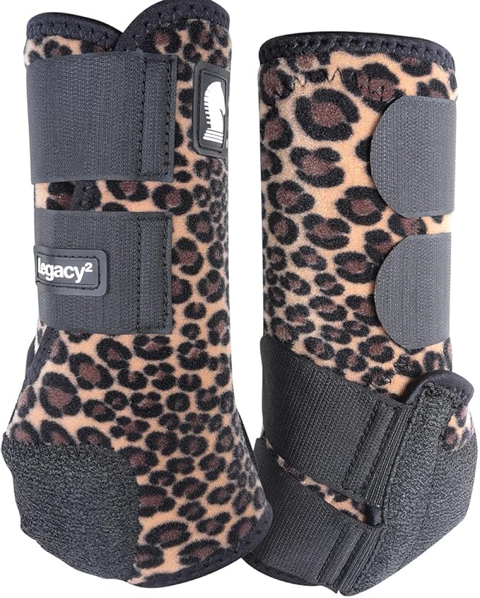 Classic Equine Legacy2 Support Boots, Front (Cheetah, Large)