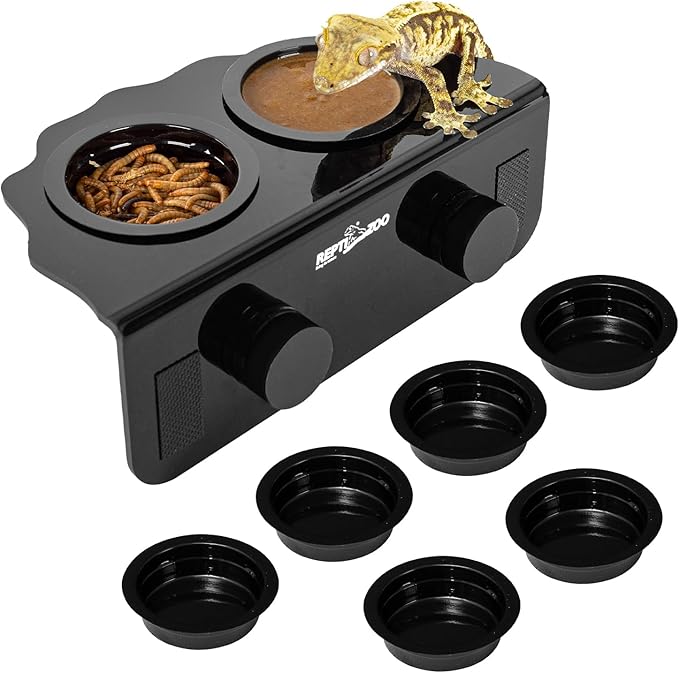REPTI ZOO 2 Pack Infrared Heat Lamp with Gecko Feeding Ledge