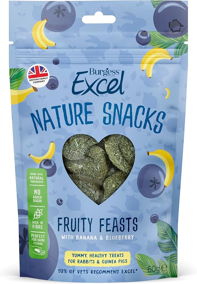 Excel Burgess Burgess Excel Fruity Feasts Treats for Rabbits and Guinea Pigs, 60 g (Pack of 1) (FP100046SN12)